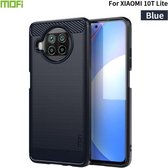 Voor Xiaomi Mi 10T Lite / Mi 10i 5G / Note 9 Pro 5G MOFI Gentleness-serie Geborstelde textuur Koolstofvezel Zachte TPU-hoes (blauw)