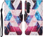 Voor Xiaomi Mi Note 10 Lite Gekleurde Tekening Patroon Horizontale Flip Leren Case met Houder & Kaartsleuven & Portemonnee & Lanyard (Sterrenmarmer)