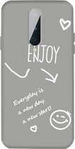 Voor OnePlus 8 Enjoy Smiley Heart Pattern schokbestendig TPU-hoesje (grijs)