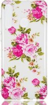 Rosa Multiflora Flower Pattern Noctilucent TPU Soft Case voor Huawei P30 Lite