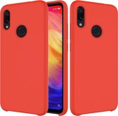 Effen kleur Vloeibare siliconen valbestendige beschermhoes voor Geschikt voor Xiaomi Redmi Note 7 (rood)