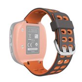 Voor Garmin Forerunner 310XT Tweekleurige siliconen vervangende horlogeband (grijs oranje)