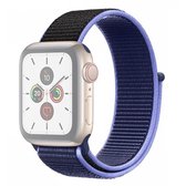 Voor Apple Watch Series 5 & 4 40 mm / 3 & 2 & 1 38 mm kleuraanpassing nylon horlogeband (zwart + blauw)