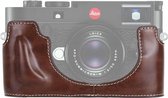 1/4 inch draad PU lederen camera half behuizing basis voor Leica M10 (koffie)
