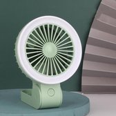 Opvouwbare handheld kleine ventilator Multifunctioneel nachtlampje Draagbare ventilator (groen)