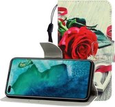 Voor Huawei Honor V30 / V30 Pro Gekleurde Tekening Horizontale Flip Leren Case met Houder & Kaartsleuf & Portemonnee (Rode Roos)