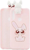 Voor Huawei P Smart Z Cartoon schokbestendig TPU beschermhoes met houder (konijn)