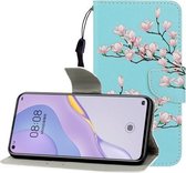 Voor Huawei Nova 7 Pro Gekleurde Tekening Horizontale Flip Leren Case met Houder & Kaartsleuf & Portemonnee (Magnolia)