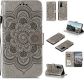 Voor Huawei Honor Play 4 / Maimang 9 / Mate 40 Lite Mandala Embossing Patroon Horizontale Flip PU lederen tas met houder & kaartsleuven & Walle & Lanyard (grijs)