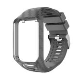 Voor Tomtom 2/3 Radium Carving Texture vervangende band horlogeband (grijs)