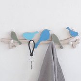 Eenvoudige houten wanddecoratie Vogelhaken Slaapkamermuur Kapstokken (Blue Bird)