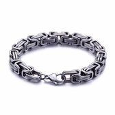 Konings Armband Heren - Staal - 8mm - Byzantijnse Stijl - Dubbele Schakels - Armband Mannen - Armbanden - Sinterklaas Cadeau voor Man - Valentijnsdag voor Mannen - Valentijn Cadeau