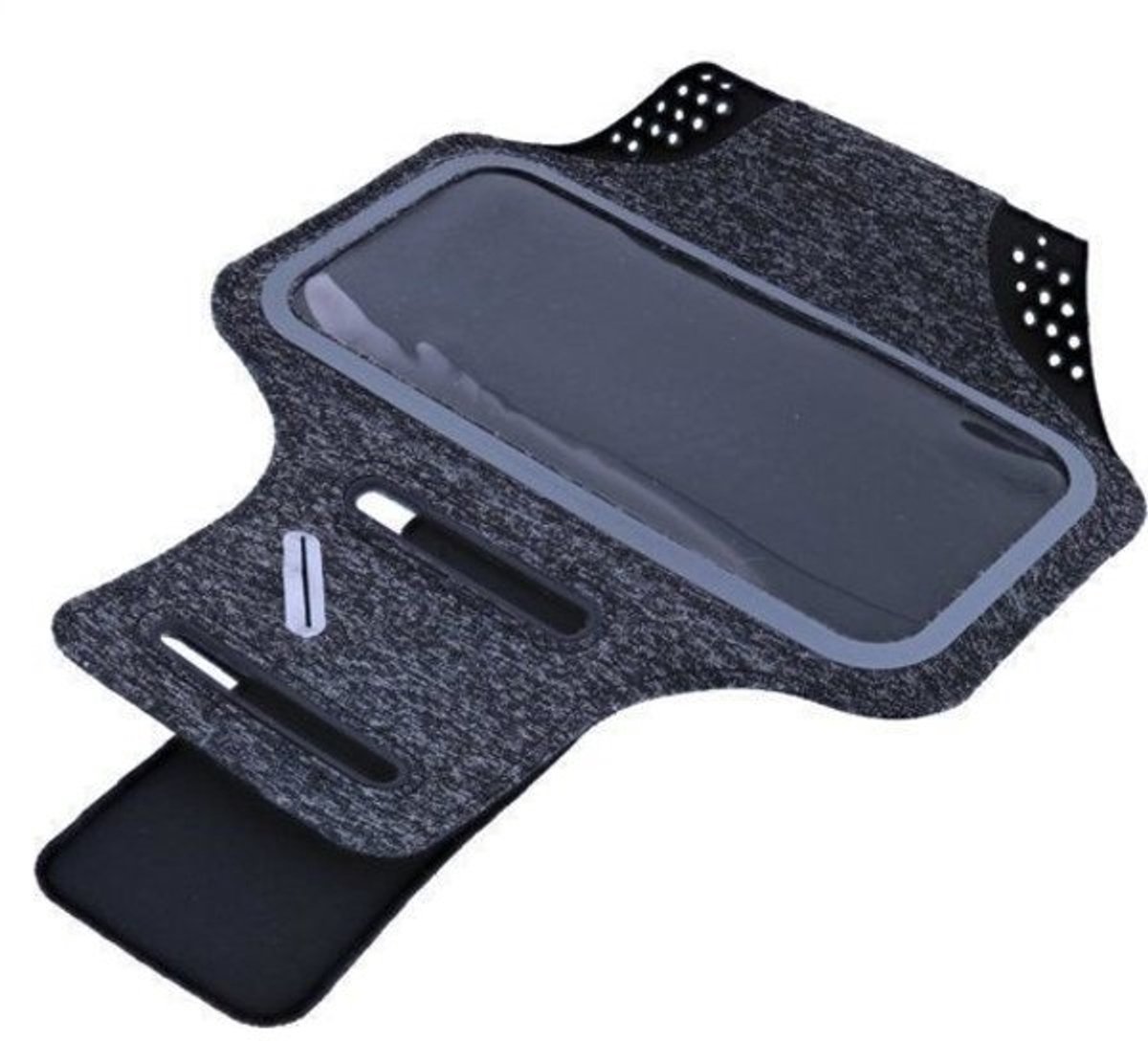 Sportarmband Fabric/Stof Geschikt voor Samsung Galaxy S10 Lite 2020 / Note 10 Lite / Note 10 / Note 10 Plus / A21S / A52 - Zwart / Grijs