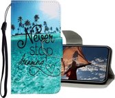 3D Gekleurde Tekening Horizontale Flip PU Leren Case met Houder & Kaartsleuven & Portemonnee Voor iPhone 12 Pro Max (Blue Coconut Grove)