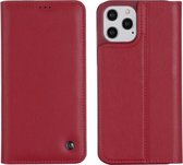 GEBEI PU + TPU horizontale flip-beschermhoes met houder en kaartsleuven voor iPhone 12 Pro Max (rood)