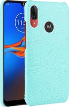 Motorola Moto E6 Plus Hoesje - Mobigear - Croco Serie - Kunstlederen Backcover - Turquoise - Hoesje Geschikt Voor Motorola Moto E6 Plus