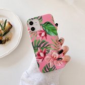 Schokbestendig TPU-beschermhoesje met bloem- en bladpatroon voor iPhone 12/12 Pro (3)