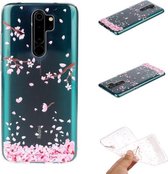 Voor Xiaomi Redmi Note 8 Pro gekleurd tekeningpatroon zeer transparant TPU beschermhoes (kersenbloesems)