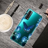 Voor Huawei P Smart 2021 schokbestendig geverfd transparant TPU beschermhoes (droomvlinder)