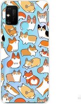 Voor Huawei Honor 9A schokbestendig geschilderd TPU beschermhoes (Corgis)
