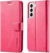 Voor Samsung Galaxy S21 5G LC.IMEEKE Kalfsstructuur Horizontale Flip Leren Case met Houder & Kaartsleuven & Portemonnee (Rood)