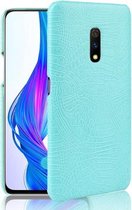 Schokbestendige krokodiltextuur pc + PU-hoes voor OPPO K3 / Realme X (lichtgroen)