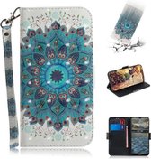 Voor Nokia 2.4 3D Gekleurde Tekening Horizontale Flip Lederen Case met Houder & Kaartsleuven & Portemonnee & Lanyard (Pauw Krans)