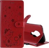 Voor Nokia 3.4 Cat Bee Embossing Pattern Schokbestendige horizontale flip lederen tas met houder & kaartsleuven & portemonnee (rood)
