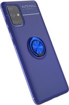Voor Galaxy A71 Lenuo schokbestendige TPU beschermhoes met onzichtbare houder (blauw)