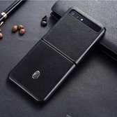 Voor Galaxy Z Flip Split Shockproof Full Coverage Leather Case (Black Cross)