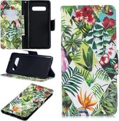 3D Gekleurde Tekening Patroon Horizontale Flip Leren Case voor Galaxy S10 Plus, met Houder & Kaartsleuven & Portemonnee (Bananenblad)