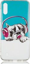 Headphone Puppy Pattern Noctilucent TPU Soft Case voor Galaxy M10