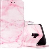 Voor Galaxy S9 + roze marmerpatroon horizontale lederen flip-hoes met houder en kaartsleuven en portemonnee