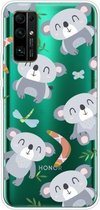 Voor Huawei Honor 30S schokbestendig geverfd transparant TPU beschermhoes (koala)