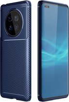 Voor Huawei Mate 40 koolstofvezel textuur schokbestendig TPU-hoesje (blauw)