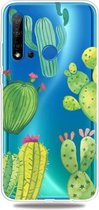 Fashion Soft TPU Case 3D Cartoon Transparant Soft Silicone Cover Telefoon Gevallen Voor Huawei Nova5i / P20 Lite 2019 (Cactus)