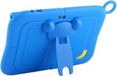 Zuivere kleur siliconen hoes met panda vorm plastic houder voor 7,0 inch kinderen onderwijs tablet-pc (WMC1078) (blauw)