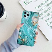 Marble Pattern TPU Fine Hole beschermhoes voor iPhone 11 (verguld groen)