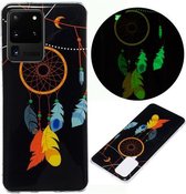 Voor Galaxy S20 Ultra Luminous TPU mobiele telefoon beschermhoes (zwarte windgong)