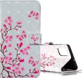 Voor Galaxy A51 3D Patroon Magnetische Zuig Horizontale Flip Leren Case met Houder & Kaartsleuven & Portemonnee & Fotohouder (Butterfly Love Flower)