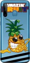 Voor Galaxy A11 / M11 schokbestendig geverfd transparant TPU beschermhoes (ananas)