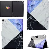 Voor iPad Pro 10,5 inch TPU horizontale flip lederen tas met houder & kaartsleuf & slaap- / wekfunctie (blauw wit stiksel)