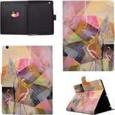 Voor iPad 4 horizontale flip lederen tas met houder en kaartsleuf en slaap- / wekfunctie (flamingo)