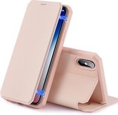 Voor iPhone XS Max DUX DUCIS Skin X-serie PU + TPU horizontale flip lederen tas met houder en kaartsleuf (roze)