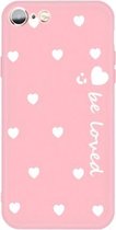 Voor iPhone 6s / 6 Lachend Gezicht Meerdere Love-hearts Patroon Kleurrijke Frosted TPU Telefoon Beschermhoes (Roze)
