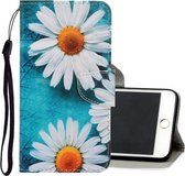 Voor iPhone SE 2020/8/7 3D Gekleurde Tekening Horizontale Flip PU Leren Case met Houder & Kaartsleuven & Portemonnee (Chrysanthemum)