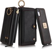Voor iPhone XR POLA Multifunctionele mode-rits Magnetische horizontale flip lederen tas met kaartsleuven & portemonnee & fotolijst & lanyard (zwart)