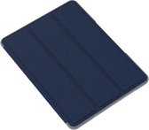 Voor iPad 10.2 Mutural YAXING-serie stoffen textuur PU + TPU lederen tas met 3-voudige houder & pen-sleuf & slaap- en wekfunctie (blauw)