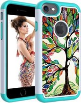 Kleurentekeningpatroon PC + TPU beschermhoes voor iPhone 6 / 6s (kleurrijke boom)