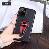 Antislip Y-vormige TPU-hoes voor mobiele telefoon met roterende autobeugel voor iPhone 11 (rood)
